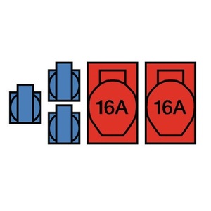 กล่องจ่ายไฟติดผนังพลาสติก JGER DIREKT รุ่น M32 แบบขันสกรู 2 ช่อง CEE 16A 3 ช่อง 230V สำหรับใช้งานภายในอาคาร - Product Image 4