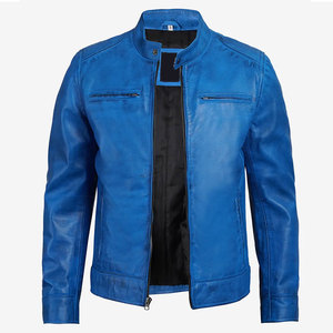 Chaqueta de Cuero para Hombre Impermeable en Existencia, Chaqueta de Cuero con Cuello Alto para Hombre, Chaqueta de Cuero de Talla Grande - Product Image 1