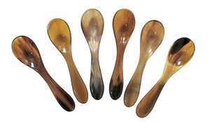 Cuillère en corne de buffle naturelle avec finition miroir pour cadeaux - Design classique pour servir du miel, de la confiture et des desserts en provenance d'Inde - Product Image 2