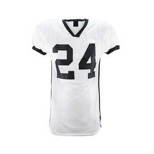 Ensemble de maillot de football américain blanc à col en V, pantalon rembourré rouge 24, vêtements de sport pour hommes adultes, coupe régulière, manches courtes - Product Image 2