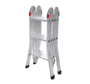 Échelle pliable en aluminium NVLG-43A au design industriel moderne, hauteur de 3,6 m, certifiée EN131, capacité de 150 kg, multi-positions - Product Image 1