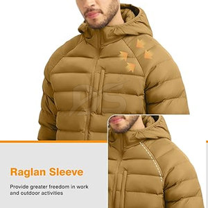 Veste matelassée pour homme confortable pour une utilisation en extérieur Logo avant à capuche Écologique Respirante Légère Haute qualité Mode d'hiver - Product Image 4