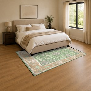 พรมเชนิลล์ลายเมดัลเลียนสีทองแดงแบบดั้งเดิม รุ่น LXDP-0025 จาก RUGS DEPOT สำหรับขายส่ง พิมพ์ลายดิจิทัล ซักเครื่องได้ ไม่ลื่น - Product Image 3