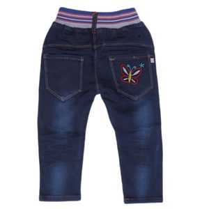 กางเกงยีนส์เด็กผู้หญิง Chase Value ลายปักผีเสื้อและตัวอักษร สีฟ้า ขนาด 1-2 ปี - Product Image 2