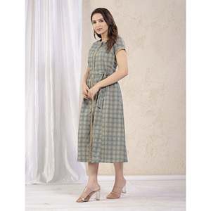 Vestido Corto Informal de Algodón Estampado Verde Mar, Largo hasta la Rodilla, Transpirable y Elegante para el Verano, Playa o Club, Talla XS, ODM - Product Image 4