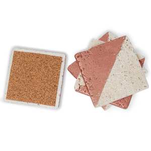 Posavasos de Travertino Beige Natural 4X4, Piedra Pulida Absorbente, Cada Pieza Única - Product Image 3