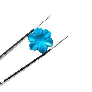Piedra de Turquesa Azul Natural Tallada a Mano, Gema de Flor de Cristal, Joyería Floral - Product Image 2