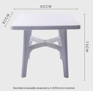 Outdoor Garden <strong>Patio</strong> Cafe Restaurant White Stackable <strong>Round</strong> Plastic Dining <strong>Table</strong> for Events Party - Product Image 6