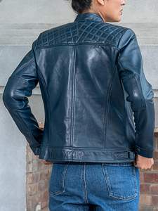 Veste en cuir véritable pour femme, nouvelle collection hiver, coupe-vent, satinée, avec doublure en nylon respirante, écologique, prix d'usine - Product Image 6