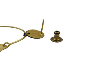 Peinture à la main bleu Potary Design boucle d'oreille bijoux doré mat finition laiton matériel balancent boucle d'oreille pour filles et femmes - Product Image 5