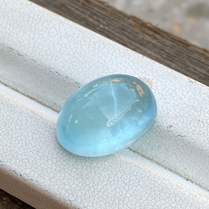 Belle pierre de Cabochons de forme ovale aigue-marine de couleur naturelle avec une pierre précieuse en vrac de bon lustre pour la fabrication de bijoux 12.49 carats - Product Image 1
