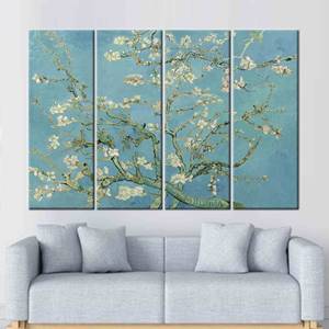 Toile imprimée : L'amande en fleurs de Vincent Van Gogh, 4P : encadrée - Product Image 1