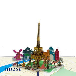 Tarjeta Pop-up de la Torre Eiffel, Superventas, Diseño Personalizado, Estilo Hecho a Mano, Manualidades de Papel, Regalo de Acción de Gracias - Product Image 1