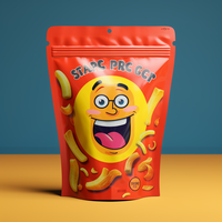 Sachet refermable personnalisé imprimé, réutilisable pour bonbons, biscuits, snacks, emballage alimentaire, pochette verticale