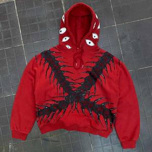 Nouveau sweat à capuche oversize pour homme en coton 100% avec impression numérique de logo, lavage à l'acide, style hip-hop, 450 g/m² - Product Image 3