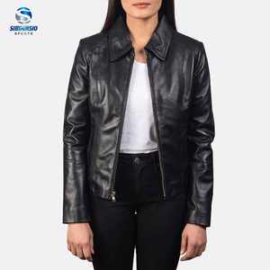 Printemps et automne femmes veste en cuir véritable col rabattu en peau de mouton femme veste Streetwear dames hauts - Product Image 2