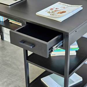 Wooden/Metal <b>Desk</b> with Integrated Legs <b>Shelf</b> & Drawer 140x60cm Color BD68114 - Product Image 4