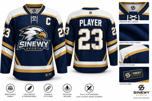 Maillot de hockey sur glace SINEWY SPORTS unisexe à manches longues, sublimé, anti-humidité, à capuche, coupe régulière adulte, double fermeture éclair sur le devant - Product Image 6