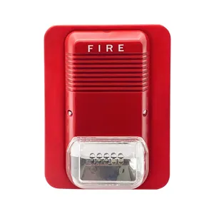 Sirènes stroboscopiques d'incendie avec klaxon lumineux LED sondeur stroboscopique 24V sirène d'alarme incendie haut-parleur accessoire de système d'alarme incendie