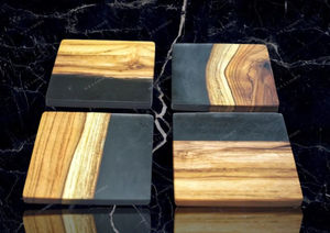 High Quality 10*10*1.1cm Wood Epoxy Resin <b>Coasters</b> <b>for</b> <b>Drink</b> Tea Coffee Holes Free Wooden <b>Coasters</b> at Cheapest Prices - Product Image 3