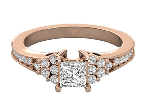 Anillo de Compromiso Clásico de Oro Sólido de 14K con Tres Piedras de Diamante Cultivado en Laboratorio de 1ct D VVS2 IGI, Corte Princesa Personalizado - Product Image 6