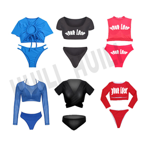 Fabricante personalizado de alta calidad de secado rápido corto de manga larga Camiseta Tankini traje de baño para mujer logotipo personalizado impreso moda traje de baño - Product Image 6