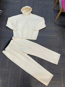 Streetwear de luxe Boxy Hoodie et pantalon de survêtement 2 pièces survêtements unisexe couleur contrastée coton lourd homme survêtement survêtement ensemble - Product Image 4