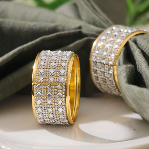 Anillos de Servilleta Metálicos de Alta Gama con Encaje de Diseño, Aspecto Coherente y Pulido para Decoración de Mesa - Product Image 2