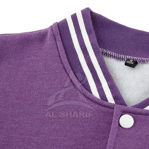 Vestes universitaires à col montant pour hommes Meilleur prix Meilleure vente Service OEM Teint uni pour l'hiver avec logo sur le devant - Product Image 4