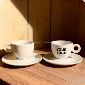 Tazza e Piattino per Espresso in Ceramica con Logo Personalizzato, 50 55 60 70 75 <span class=keywords><strong>80</strong></span> <span class=keywords><strong>ml</strong></span>, Tazza e Piattino in Porcellana Bianca per Caffè Espresso - Product Image 5