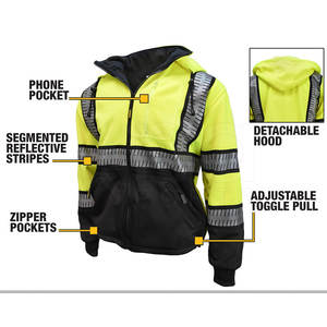 Ropa transpirable Precio barato Sudaderas con capucha de alta visibilidad Venta al por mayor Buen diseño Sudaderas con capucha de alta visibilidad - Product Image 3
