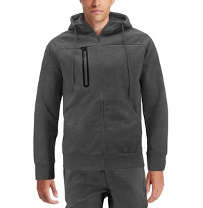 Ensemble 2 pièces tendance automne-hiver pour hommes Veste à capuche écologique avec fermeture éclair Pantalon de survêtement en molleton imprimé Grande taille Jogging d'entraînement - Product Image 1