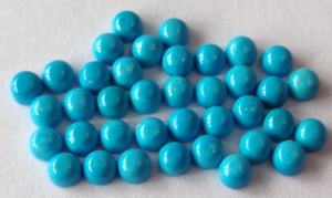 Cabochon rond de turquoise naturelle de la Belle au bois dormant de l'Arizona 4mm de qualité supérieure-Turquoise ronde de l'Arizona en vrac - Product Image 2