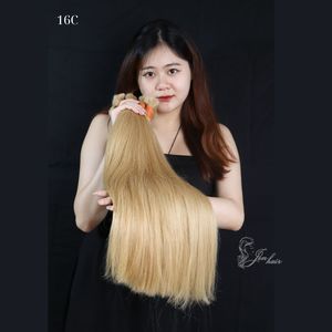 Venta caliente Remy virgen 100% extensiones de cabello humano cabello de lujo color rubio cabello eslavo - Product Image 2