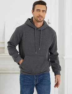 Jersey para hombre Sudadera con capucha de gran tamaño Algodón Fleece Invierno Cálido Canguro Bolsillo Hombro caído Diseño personalizado - Product Image 1