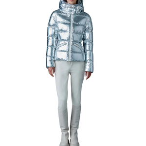 Blouson matelassé métallique brillant, veste d'hiver chaude et isolée, vêtement d'extérieur élégant et tendance, coupe douce et confortable, logo personnalisé - Product Image 3
