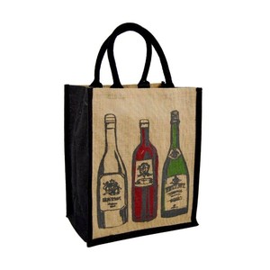 Sac fourre-tout en jute écologique personnalisé de haute qualité fermeture à bouton poignée supérieure lavable sac cadeau élégant à la mode à la mode - Product Image 3