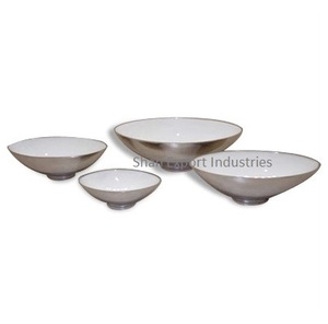 Custom Design Metal Salad Bowl Food Serving Bowl Dinnerware Home Ad Hotel Tabletop Bowl Handmade Silver Finished - Product Image 3