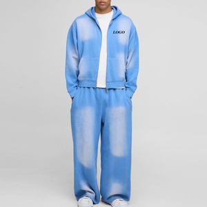 Ensemble de survêtement avec capuche et fermeture éclair, ensemble de jogging de haute qualité pour hommes, manches longues, coupe décontractée et tendance, idéal pour les commandes en gros - Product Image 1