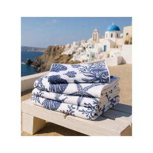 Serviette de plage extra absorbante 600 GSM en peluche surdimensionnée de luxe 100% coton rayée séchage rapide certifiée GOTS écologique confortable - Product Image 4