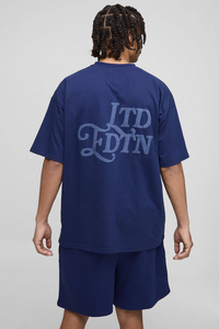 ชุดกางเกงขาสั้นและเสื้อยืดสำหรับผู้ชายชุดผ้าคอตตอน100% พิมพ์ลายพัฟโลโก้โอเวอร์ไซส์สำหรับผู้ชาย - Product Image 6