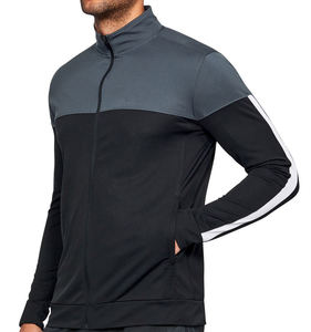 Top Selling Wholesale Custom Men's Melange Fabric Sport Jacket Stand Collar Casual Full Zip Outerwear Apparel Softshell Jackets - Product Image 4