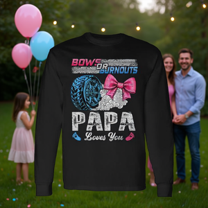 T-shirt a maniche lunghe 'Papa Loves You' per rivelazione del sesso, per 'Burnouts' o 'Bows', per uso promozionale - Product Image 3