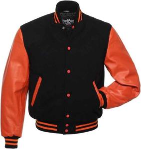 Varsity Letterman Faux cuir manches coton mélangé imperméable hiver Varsity Jacket CollegeBaseballjacket pour hommes - Product Image 2