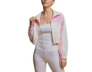 Custom Women Lightweight <b>Nylon</b> Windbreaker Jacket Zip up Elastic Waist Short Length Casual Style Hooded Loose Fit - Product Image 3