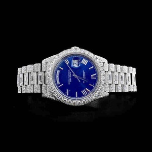 Reloj Inteligente de Acero Inoxidable para Hombre, Tamaño Personalizado, 41 mm, Totalmente Adornado con Diamantes Cultivados en Laboratorio, Diseño Clásico y Moderno, Cristal Miyota de Última Generación - Product Image 1