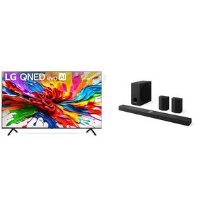 Téléviseur intelligent 4K de 75 pouces avec barre de son multi-canaux, son surround 3D, caisson de basses sans fil - Ensemble home cinéma - Product Image 1