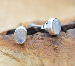 Boucles d'oreilles classiques faites à la main 925 bijoux en argent massif pour femmes 925 boucles d'oreilles en argent Sterling pierre de lune pierres précieuses Style Boho - Product Image 2