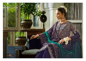 Rayon Exclusive Designer Print with Handwork Women's Kurti and Salwar with Dupatta Nazneen <b>Chiffon</b> Print - Product Image 2