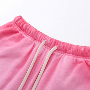 Shorts pour hommes 430 g/m² surdimensionnés, épais, personnalisables, style vintage urbain, taille élastique, vierges, délavés à l'acide, pour l'été - Product Image 5